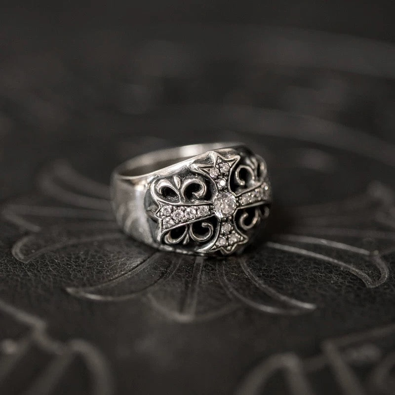 Chrome hearts silver rings with diamond gemstone - Private property 