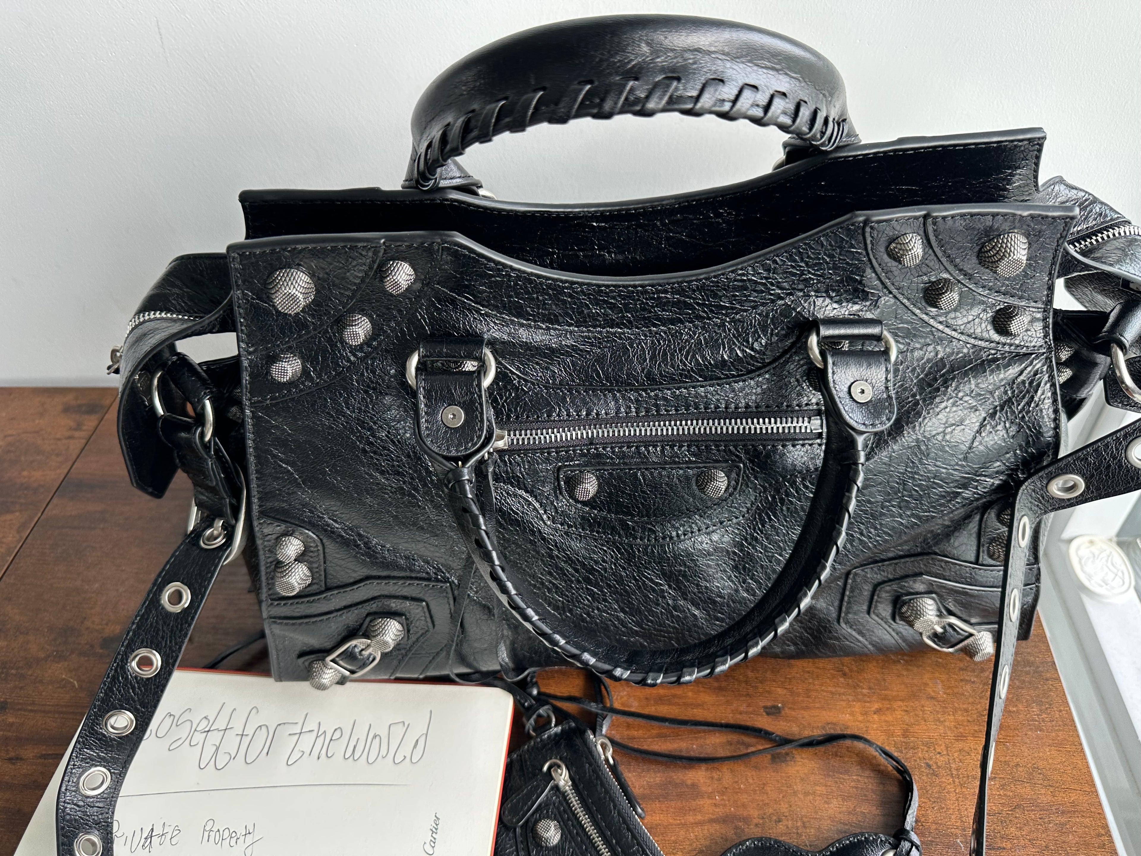 Archive leather stud bag - Private property 