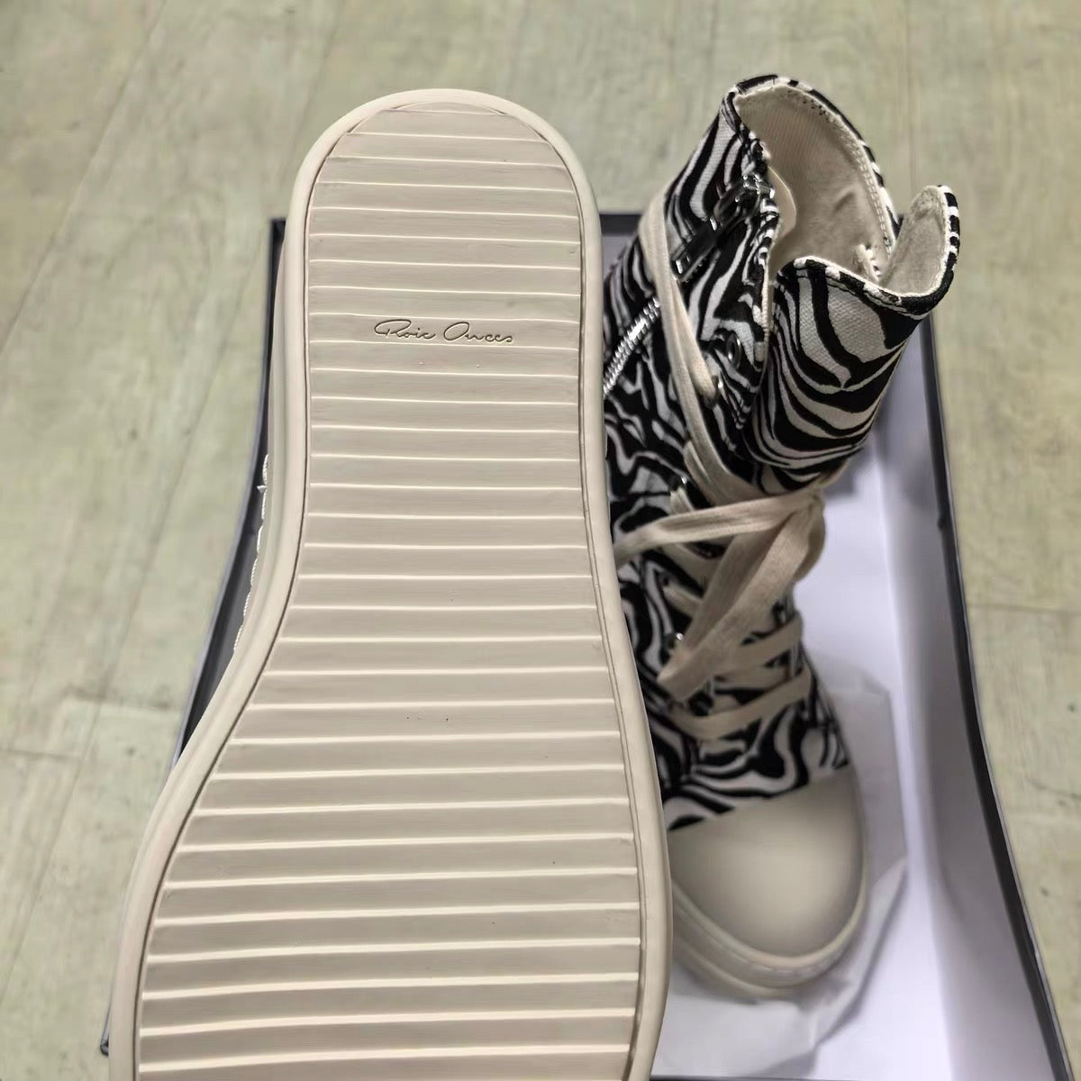 Rick Owens ramones high tops jumbo laces - Private property 