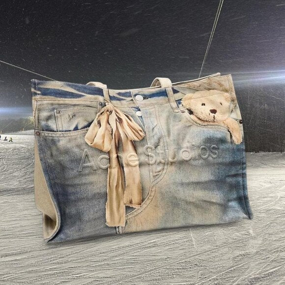Ac Studios blue denim tote bag - Private property 
