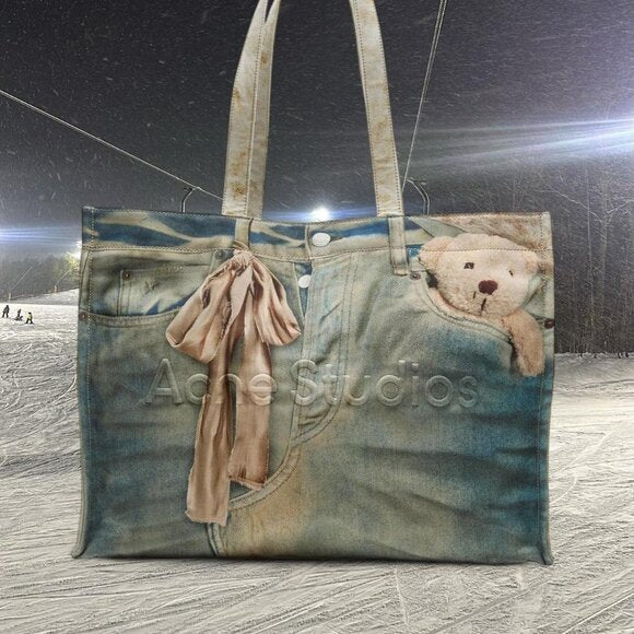 Ac Studios blue denim tote bag - Private property 