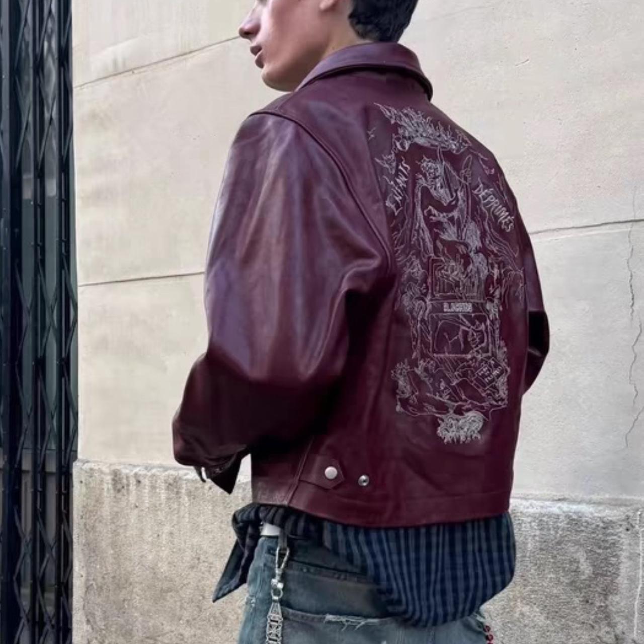 Burgundy leather jacket