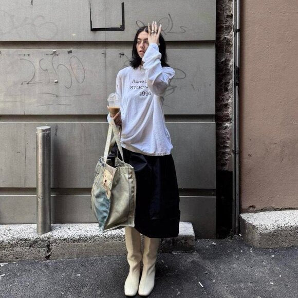 Ac Studios blue denim tote bag - Private property 