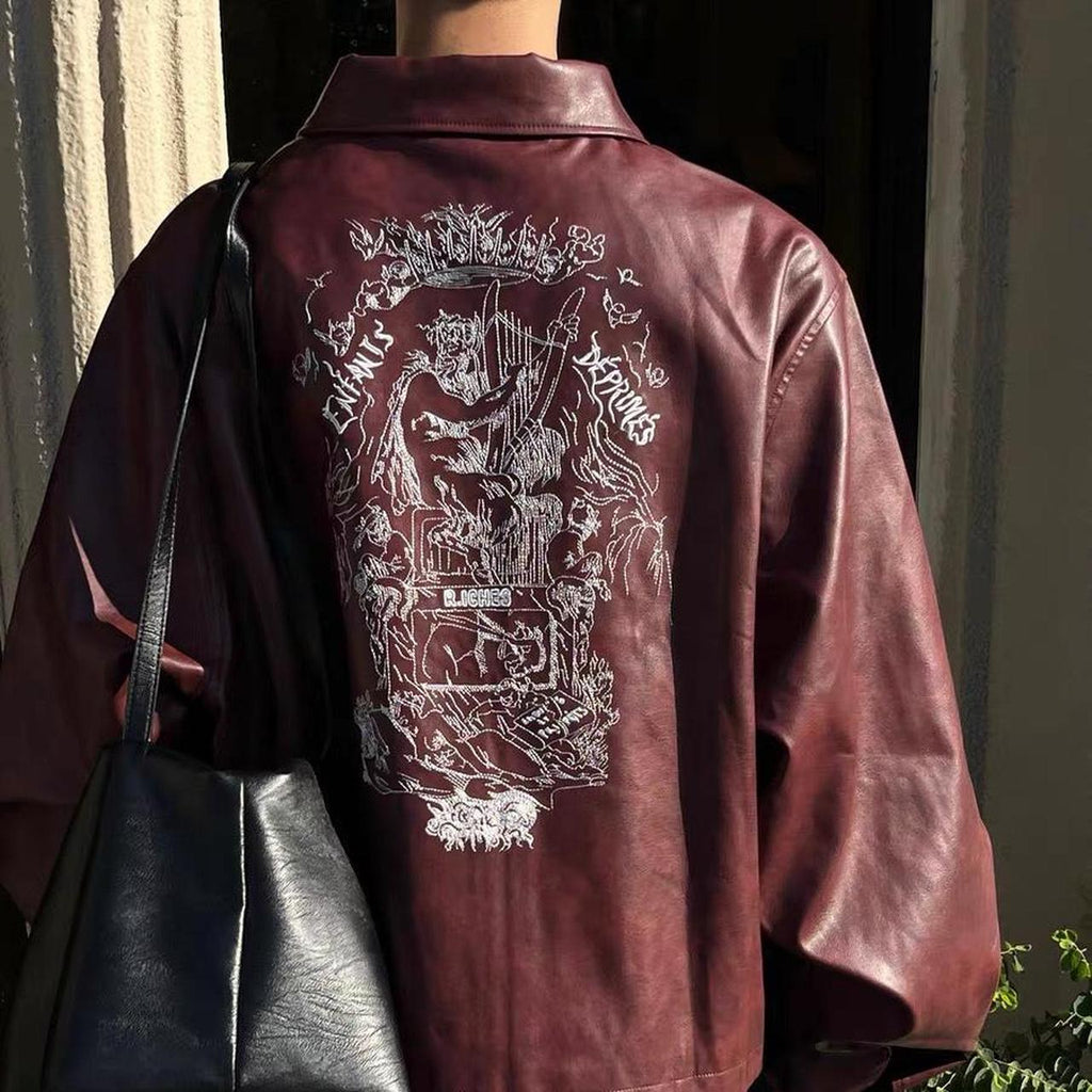 Burgundy leather jacket