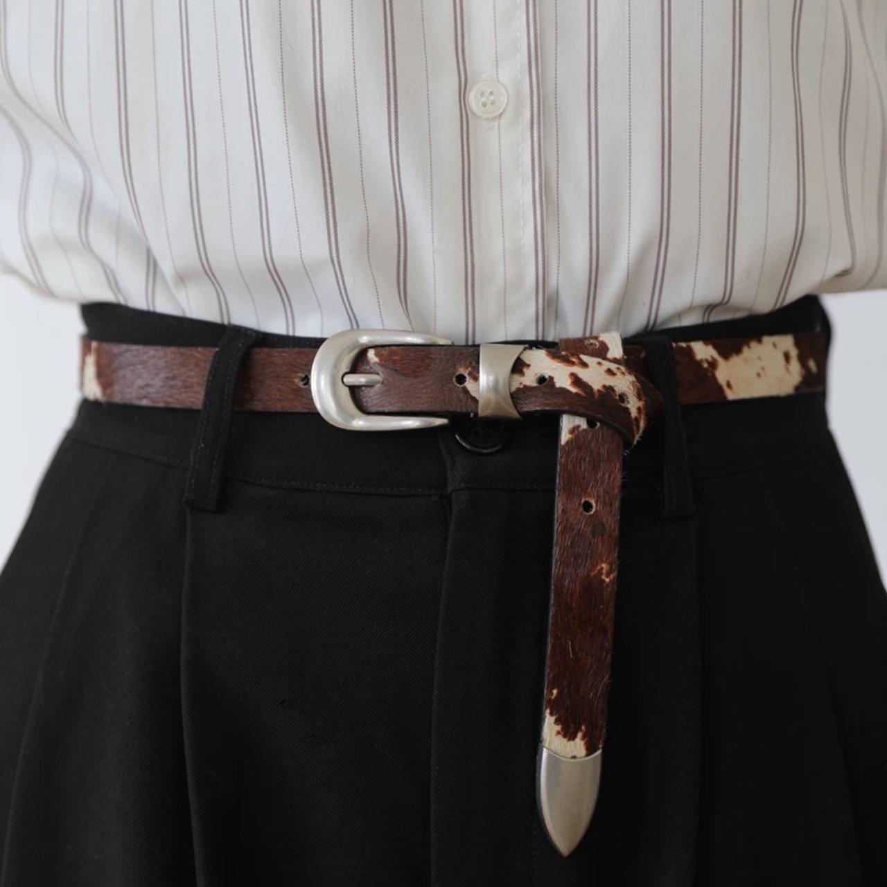 Vintage Cowhide Western Pattern Belt - Private property 