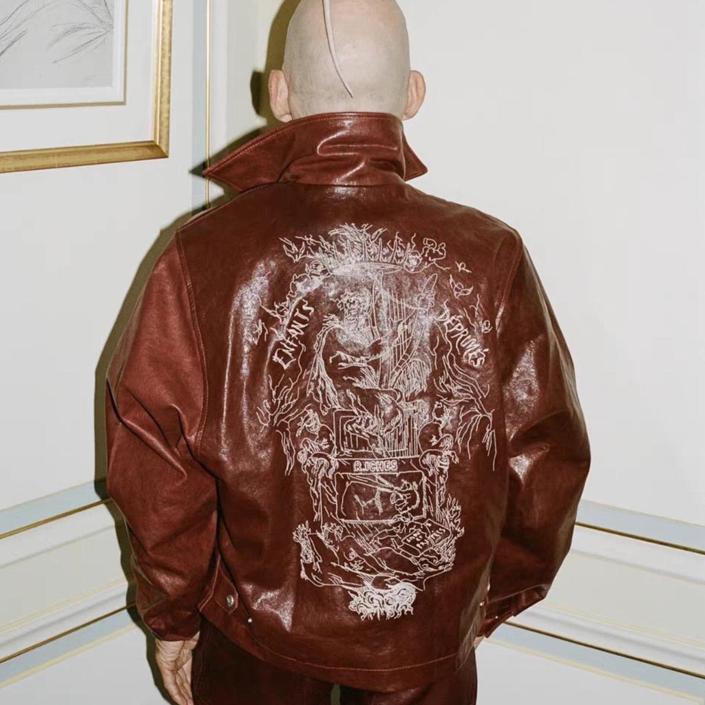 Burgundy leather jacket