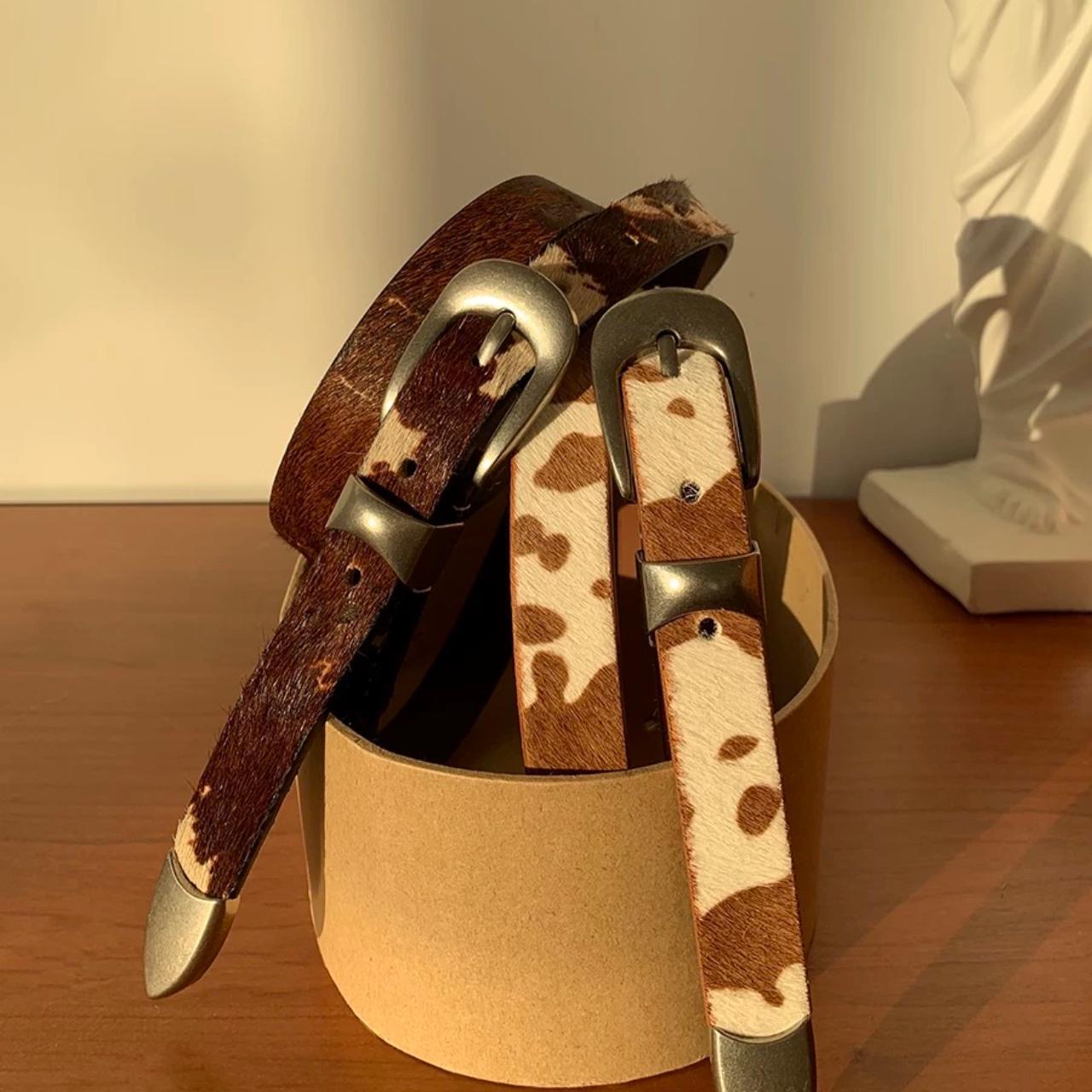 Vintage Cowhide Western Pattern Belt - Private property 