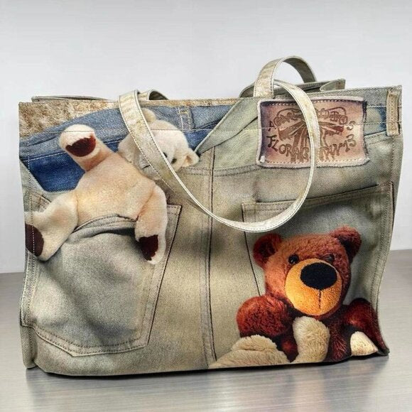 Ac Studios blue denim tote bag - Private property 